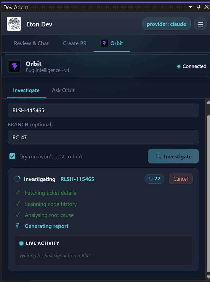 Eton Dev investigation tool