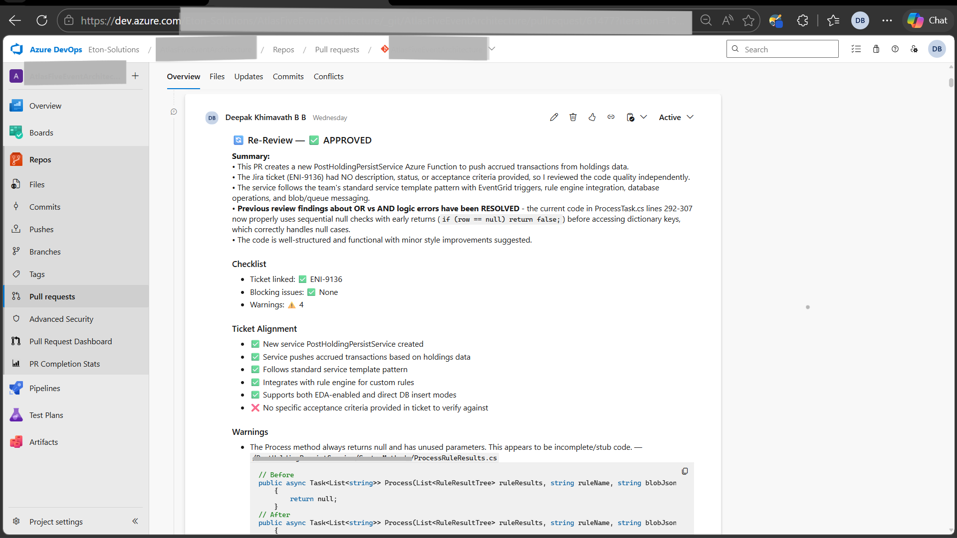 PR Review Agent dashboard